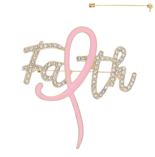 Faith Breast Cancer Awareness Brooch Pin - Reed House of Jewels