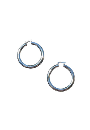 Silver Large Fat Tube Hoop Earrings - Reed House of Jewels Silver Large Fat Tube Hoop Earrings - Reed House of Jewels