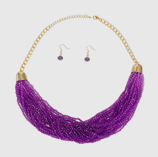 Multi - Strand Purple Bead Necklace - Reed House of Jewels