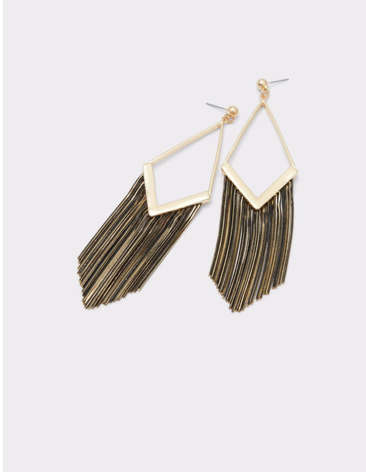 Black and Gold Tassel Earrings - Reed House of Jewels
