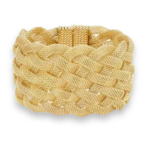 Gold Tone Braided Mesh Detail Bracelet - Reed House of Jewels Gold Tone Braided Mesh Detail Bracelet - Reed House of Jewels