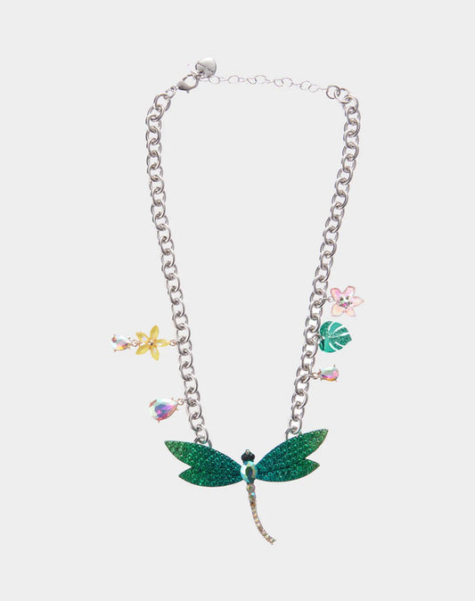 Green Dragonfly Crystal Necklace - Reed House of Jewels