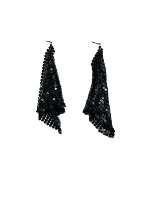 Jet Black Mesh Drop Earrings - Reed House of Jewels Jet Black Mesh Drop Earrings - Reed House of Jewels