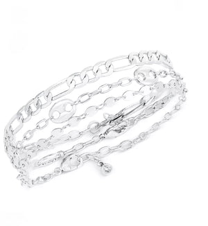 3 - Pc. Set Silver Mariner & Chain Link Bracelets Stack - Reed House of Jewels 3 - Pc. Set Silver Mariner & Chain Link Bracelets Stack - Reed House of Jewels