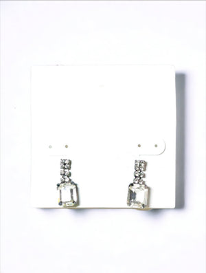Emerald Cut Crystal Post Earrings - Reed House of Jewels Emerald Cut Crystal Post Earrings - Reed House of Jewels