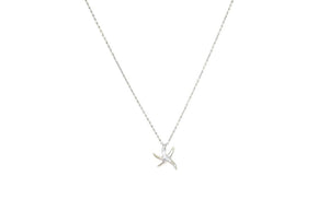 Silver Tone and Crystal Small Starfish Necklace - Reed House of Jewels Silver Tone and Crystal Small Starfish Necklace - Reed House of Jewels