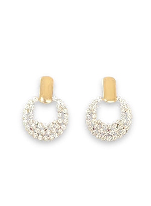 Rhinestone Cluster Open Circle Earrings - Reed House of Jewels Rhinestone Cluster Open Circle Earrings - Reed House of Jewels