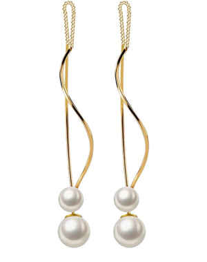 Pearl and Gold Spiral Theader Earrings - Reed House of Jewels Pearl and Gold Spiral Theader Earrings - Reed House of Jewels