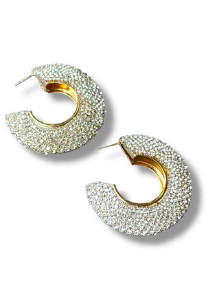 Chunky Crystal Hoop Earrings - Reed House of Jewels Chunky Crystal Hoop Earrings - Reed House of Jewels