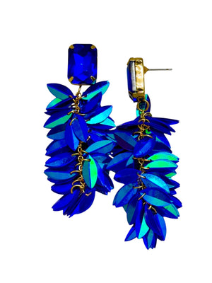 Blue and Purple Cascade Drop Earrings - Reed House of Jewels Blue and Purple Cascade Drop Earrings - Reed House of Jewels