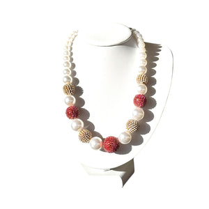 Pearl and Rhinestone Ball Collar Necklace Pearl and Rhinestone Ball Collar Necklace