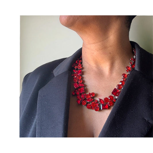 Deep Red Collar Necklace - Reed House of Jewels