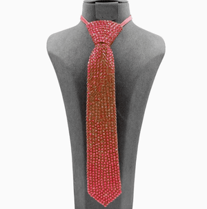 Red Rhinestone Adjustable Neck Tie - Reed House of Jewels Red Rhinestone Adjustable Neck Tie - Reed House of Jewels