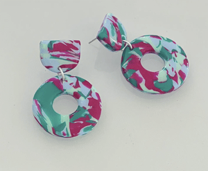 Magenta and Teal Mix Earrings Magenta and Teal Mix Earrings