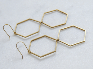 Double Hexagon Earrings Double Hexagon Earrings