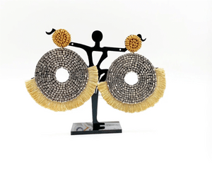 Lacy Beaded Earrings- Gold Lacy Beaded Earrings- Gold