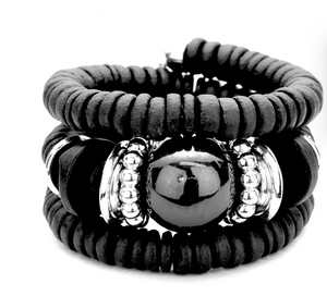Zara Beaded Stretch Bracelet-Black Zara Beaded Stretch Bracelet-Black