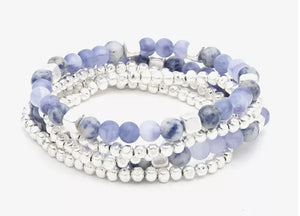 4 - pc. Violet Stretch Bracelet Stack - Reed House of Jewels 4 - pc. Violet Stretch Bracelet Stack - Reed House of Jewels