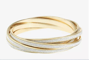 5 - pc Two Tone Bangle Bracelets - Reed House of Jewels 5 - pc Two Tone Bangle Bracelets - Reed House of Jewels
