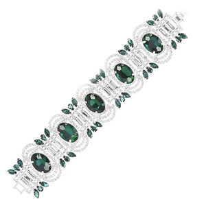 Emerald Crystal Art Deco Bracelet - Reed House of Jewels Emerald Crystal Art Deco Bracelet - Reed House of Jewels