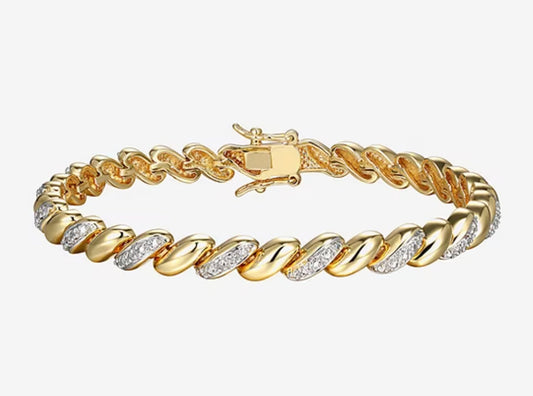 Slash Diamond Accent 7.25 Inch Tennis Bracelet - Reed House of Jewels