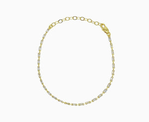 18k Gold Filled in Crystal Baguette Anklet - Reed House of Jewels 18k Gold Filled in Crystal Baguette Anklet - Reed House of Jewels
