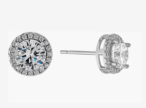 Cubic Zirconia Sterling Silver 8.3mm Stud Earrings - Reed House of Jewels Cubic Zirconia Sterling Silver 8.3mm Stud Earrings - Reed House of Jewels