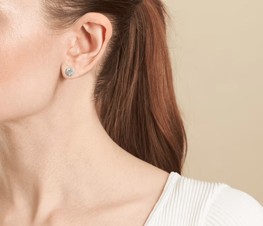 Cubic Zirconia Sterling Silver 8.3mm Stud Earrings - Reed House of Jewels