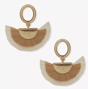 Rafffia Fan Double Drop Earrings - Reed House of Jewels Rafffia Fan Double Drop Earrings - Reed House of Jewels