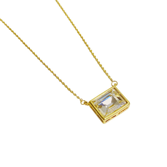 Clear Crystal Square Pendant Necklace: - Reed House of Jewels