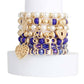 Blue and Pearl 7 Pcs Charm Bracelet Stack - Reed House of Jewels