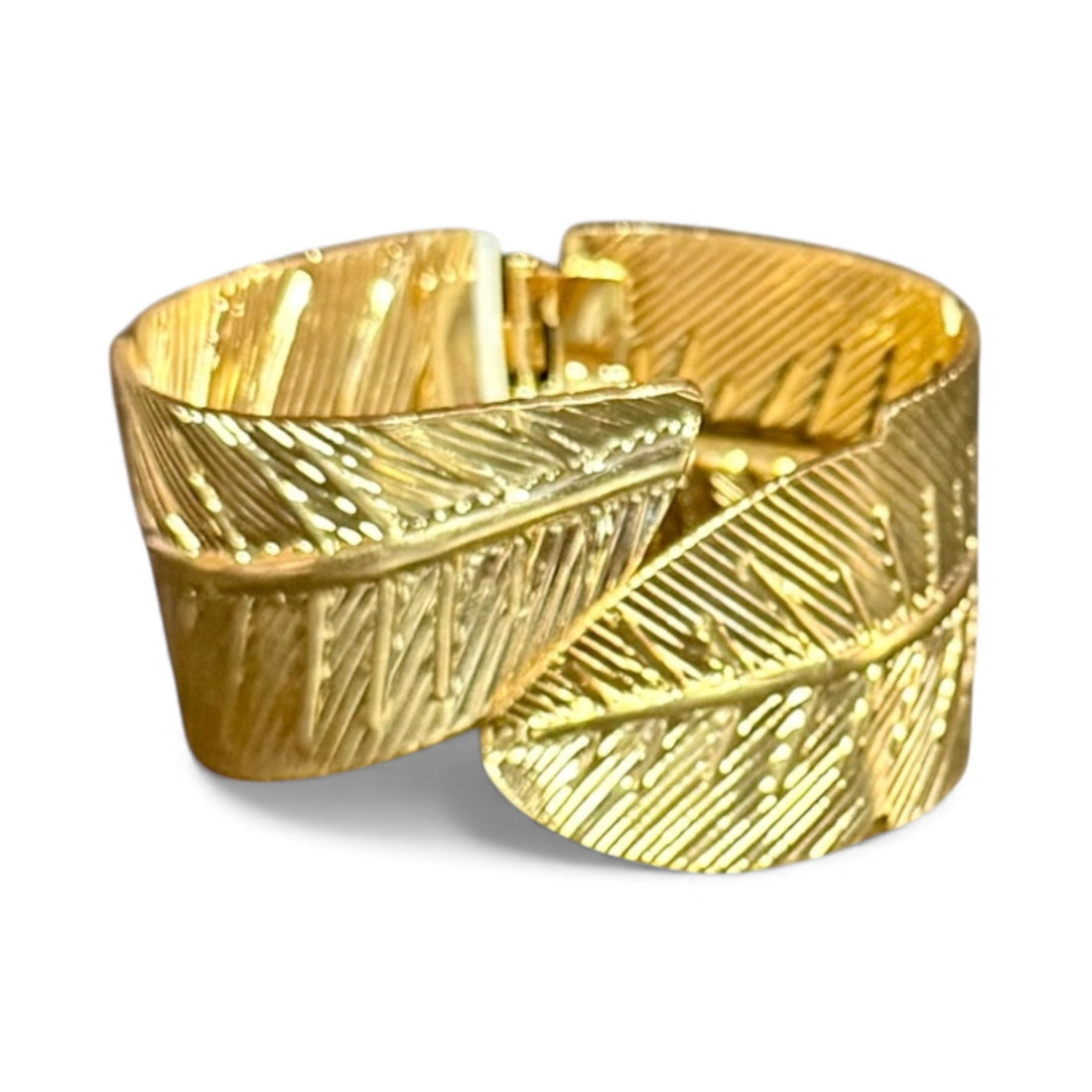 Leaf Wrap Gold Tone Cuff Bracelet - Reed House of Jewels