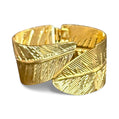 Leaf Wrap Gold Tone Cuff Bracelet - Reed House of Jewels