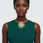 Matte Gold Metal Sunburst Flower Necklace - Reed House of Jewels