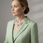 White Flower Layered Pearl Multi - Stand Statement Necklace Set - Reed House of Jewels