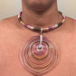 Multicolored (Mulberry) Large Disc Statement Necklace Set - Reed House of Jewels