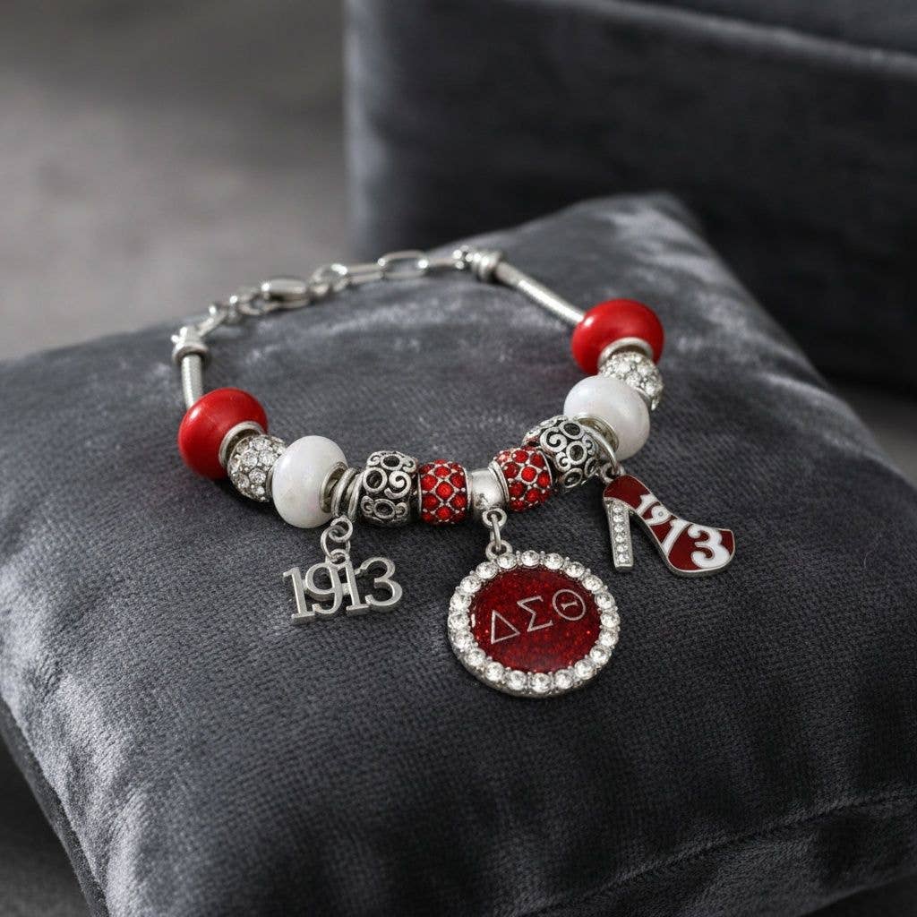 DST Snake Chain Triple Charm Bead Bracelet - Reed House of Jewels