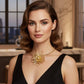Matte Gold Metal Sunburst Flower Necklace - Reed House of Jewels