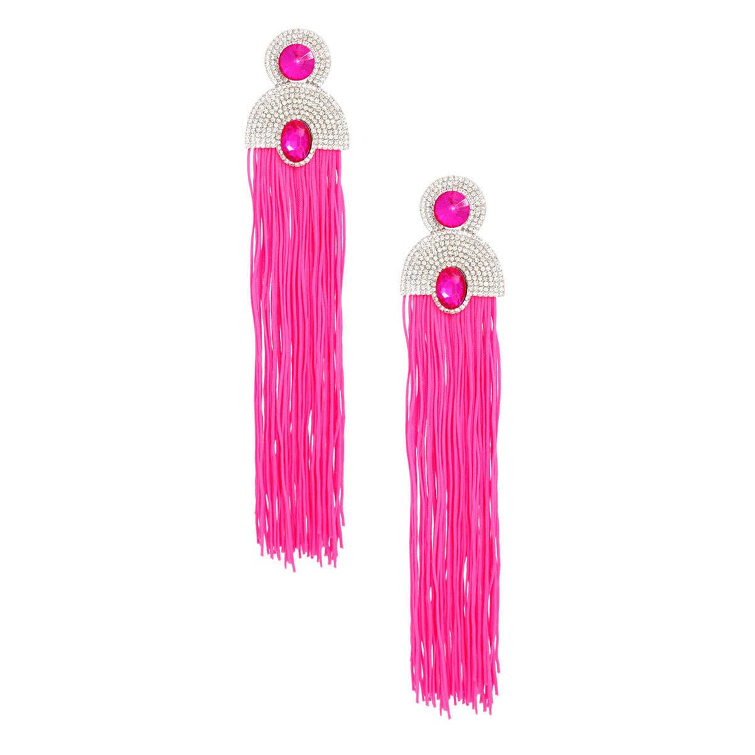 Fuchsia Long Tassel Earrings - Reed House of Jewels