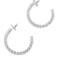 Silver Tone CZ 35 Millimeter Hoop Earrings - Reed House of Jewels