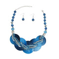Blue Shell Disc Beaded Collar Necklace - Reed House of Jewels