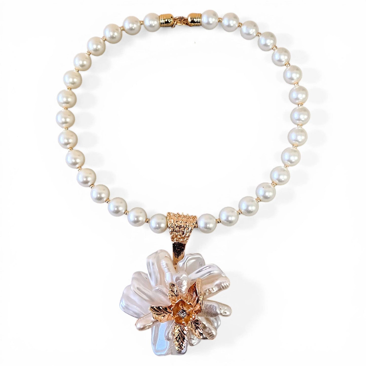 Chunky Flower Pearl Necklace - Reed House of Jewels