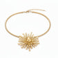 Matte Gold Metal Sunburst Flower Necklace - Reed House of Jewels