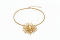 Matte Gold Metal Sunburst Flower Necklace - Reed House of Jewels
