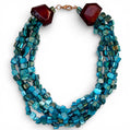 Chunky Turquoise/Teal Beaded Collar Necklace - Reed House of Jewels