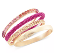 Gold - Tone 4 - Pcs. Set Color Crystal Stretch Bracelet Stack - Reed House of Jewels