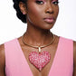 Fuchsia Stone Domed Oversized Heart Chunky Collar Necklace - Reed House of Jewels