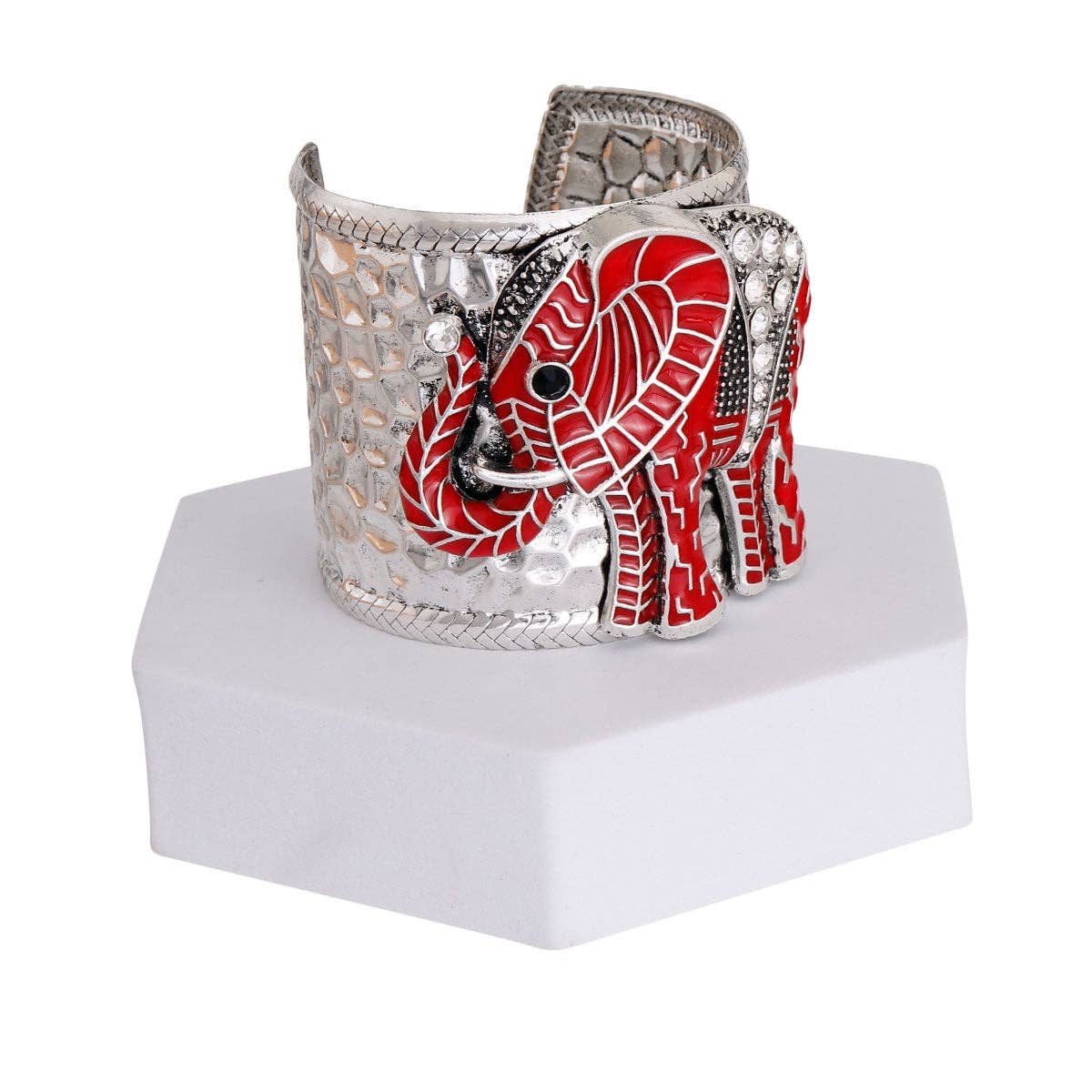 Red Elephant Rhinestone Cuff - Reed House of Jewels