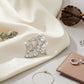 Glass Crystal High Heel and Heart Silver Brooch - Reed House of Jewels