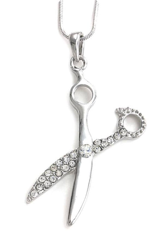 Crystal Large Scissors Pendant Necklace - Reed House of Jewels